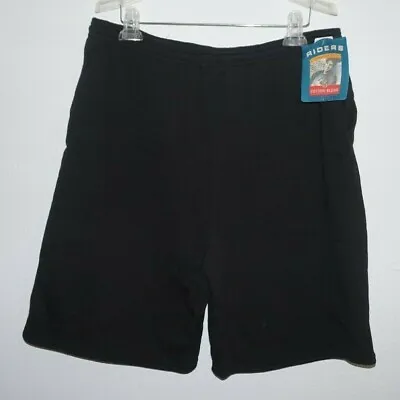 Riders Black Sweatshirt Material Athletic Lounge Shorts Men Sz XL Elastic Waist • $4