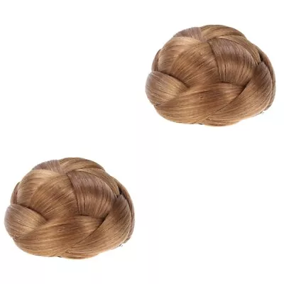  2 Pieces Updo Bun Wig 1b# Women's Hair Chignon Ponytail Wigs • £13.99