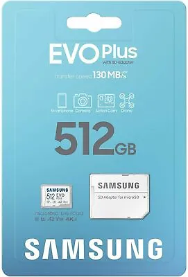 Micro SD Card SamSung Evo Plus 512GB Class 10 SDHC SDXC Memory  • $79.88