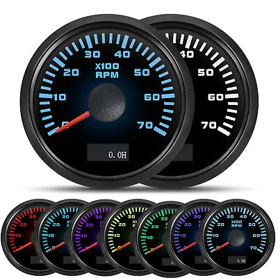 52mm Marine Tachometer 7000RPM Gauge With Digital LCD Hour Meter For Car Truck • $26.09