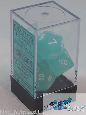 Chessex Frosted Dice - 7 Die Set Teal-white D20 D10.. • $9.99