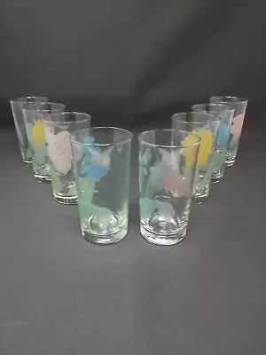 BARELY USED! 1940s Libbey Glass HOSTESS SET Highball Tumblers MCM Vintage Floral • $79.99