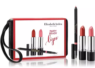 ELIZABETH ARDEN 4-Pc Party Ready Lips Gift Set Created For Macy's  W Black Bag • $15.99