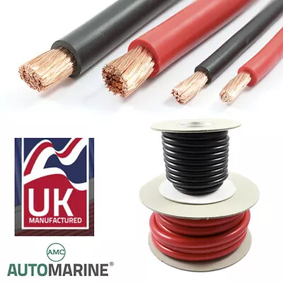 Battery Cable High Flex Starter / Inverter Wire *All Sizes And Lengths Available • £11.95