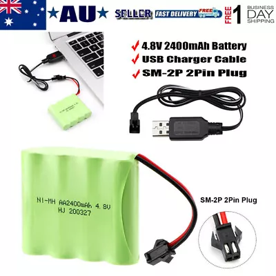 4.8V 2400mAh Ni-MH Rechargeable Battery Pack With USB Charger For RC Truck Cars • $23.98