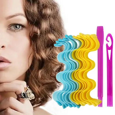 £10.99 • Buy Magic Curlers Long Hair Curl Formers Spiral Leverage Rollers Styling Tool Hook