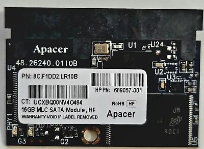 $12.95 • Buy Apacer 16GB MLC SATA Module HF - SSD/HDD/Solid State/Hard Drive