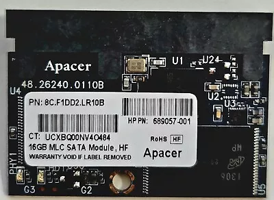 $12.95 • Buy Apacer 16GB MLC SATA Module HF - SSD/HDD/Solid State/Hard Drive