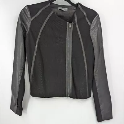 VINCE. Jacket Womens Extra Small XS Black Leather Moto • $150