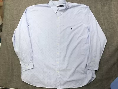 Polo Ralph Lauren Shirt Mens Blue Anchor Print 4XLT  Tall Long Sleeve • $23.99
