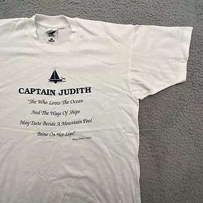 Vtg Fruit Of The Loom BEST XL White T Shirt Captain Judith Mary Sinton Leitch • $20