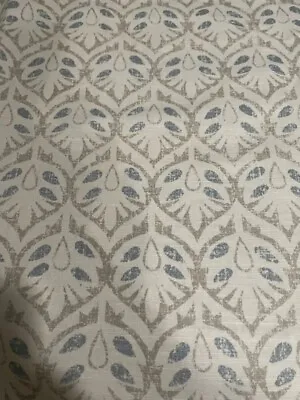 Warner Fabrics UK White Background Blue/beige Pattern 6 Yd Piece For $75.00.  • £81.77