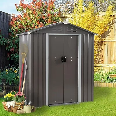 5 X 3 X 6 FT Outdoor Storage Shed Clearance With Lockable Door Metal Garden • $130.99