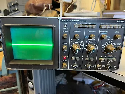 Phillips PM 3215  Oscilloscope  50 Mhz Dual Channel - Powers On Tested • £40