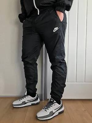 Nike Black Nylon Wind Woven Pants Trackies Tracksuit Trouser Bottoms Extra Small • £27.99
