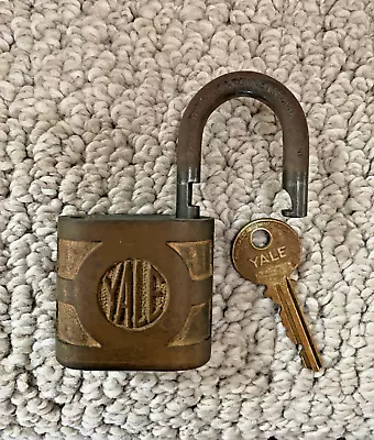 Vintage Yale & Towne Mfg. Co. Brass Lock Padlock With Key Super Pin Works • $22.95