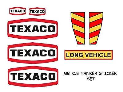 Matchbox Super Kings K18 Tanker Sticker Set Texaco • $2.27