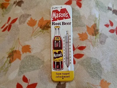 Vintage Old Enjoy A Mason's Root Beer Thermometer 1963 Excellent • $425