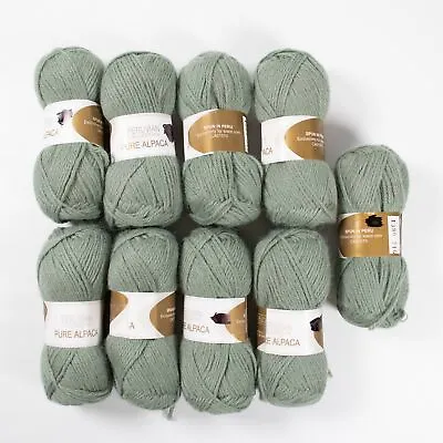 Peruvian Collection Yarn Lot Of 9 Skeins Pure Alpaca 50grams 109yds Green 1380 • $59.48