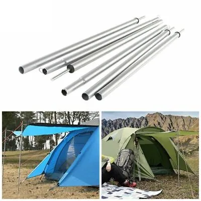 $16.14 • Buy 2 X Tent Pole Telescopic Adjustable Iron Awning/Canopy Tarp Pole Outdoor Camping