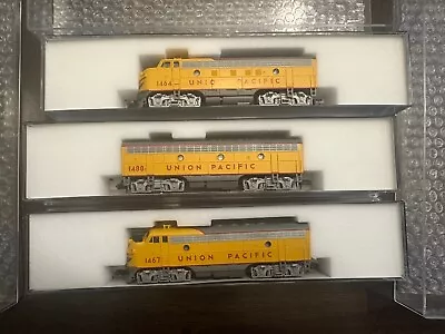 Kato N Scale Union Pacific EMD F7 Set Of 3 ABA Locos 176-216 176-217 & 176-105 • $174