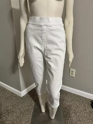 Intro Elastic Waist 5-pocket Stretch High Rise Ankle White NWOT Crop Pants 14 • $29.99