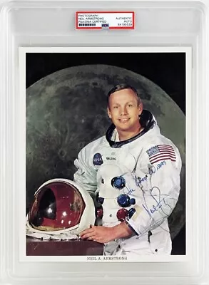 ***NO INSCRIPTIONS*** Neil Armstrong Signed RARE SALUTATION 8x10 Photo PSA/DNA • $3888.88