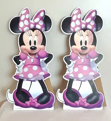 2 Disney Minnie Mouse Cardboard Standups Standees Birthday Party 18  Tall New • $24