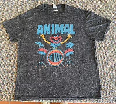 Vtg Disney The Muppets Animal Dr. Teeth Jim Henson Face Drum Cartoon T-Shirt XL • $32.99