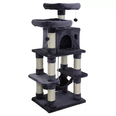 I.Pet Cat Tree 145cm Tower Scratching Post Scratcher Wood Condo House Large Bed • $135