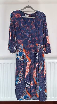 Monsoon Arty Blue Dress UK Size 10 • £10