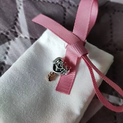 £25.99 • Buy Used Genuine Pandora Mum Charm - Disney Minnie Mouse Love Heart ALE S925 Silver