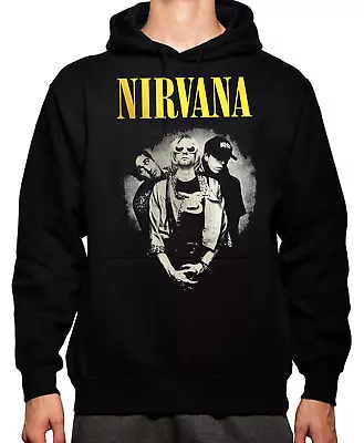 Nirvana TRIO Rock Band HOODIES BLACK MEN's SIZES • $27.99