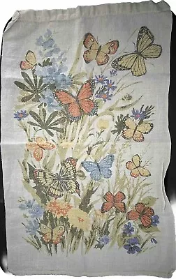 Vintage Linen Butterfly Tea Towel • $9.99