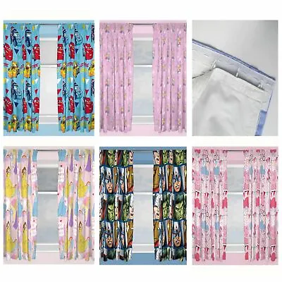 £14.90 • Buy Kids Disney And Character Curtains 54 + 72 Inch Drop - Childrens - Boys + Girls