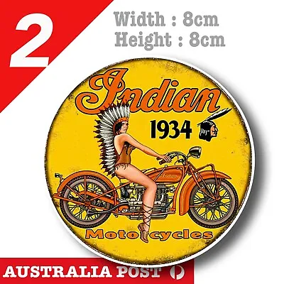 Indian Logo Motorcycle Round Rusted Vintage Badge  Fuel Tank Helmet Sticker • $6.95