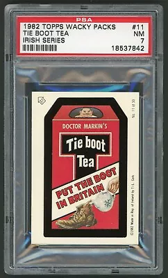 1982 / 85 Topps Wacky Packages Sticker Irish Series #11 Tie Boot Tea PSA 7 • $72.89