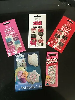  Girlie Nails Tattoo Stickers Frozen And Girlie Minnie Mouse Transfers • £2.25