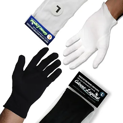 Size Large - Gloves Legend Black And White Cotton Gloves - 100% Cotton Gloves • $21.95