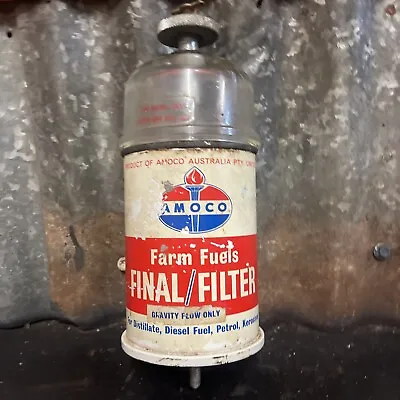 Amoco Farm Fuel Final Filter Vintage Petrol Pump Bowser Part Glass Cylinder • $99