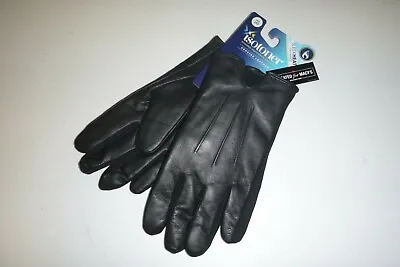 Isotoner Mens Gloves SMART Sleekheat Soft Leather Designer Touch Gloves -Medium • $28.12