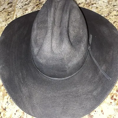 Vintage Black Milano Cowboy Hat Western 7 1/2 To 75/8 Large • $39