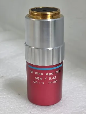 MITUTOYO M Plan Apo NIR 50 X /0.42 ∞ / 0   F=200  Microscope Objective Lens #1 • $1499.90