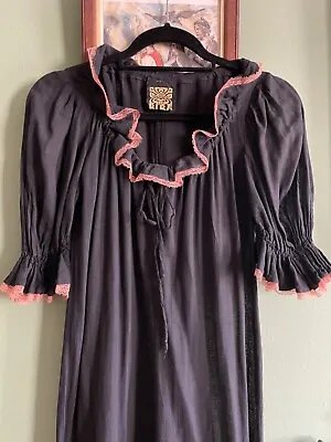£200 • Buy Biba Black Muslin Dress Late 60s Early 70s Iconic Xs/s