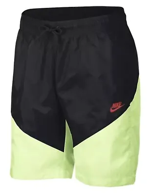 RARE! Nike Sportswear Windrunner Shorts Black Barley Volt AR2424-011 Men’s XL • $45