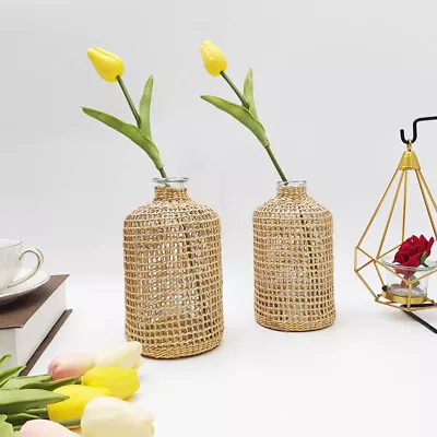  Glass Vase Flowerbed Decor Floor Vases Decorative Tall For Living Room • £29.99