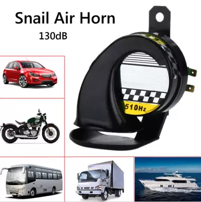 130dB Loud Motorcycle Truck Car Snail Air Horn 12V Waterproof-Black Body • $12