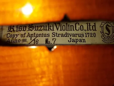 Kiso Suzuki Model 7 Size 1/16 Violin Japan 1981 With Case & Bow • $249