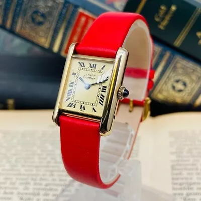 Cartier Must Tank Ivory Watch Dial Roman Index SM Women Quartz Vintage Used • $1392.59