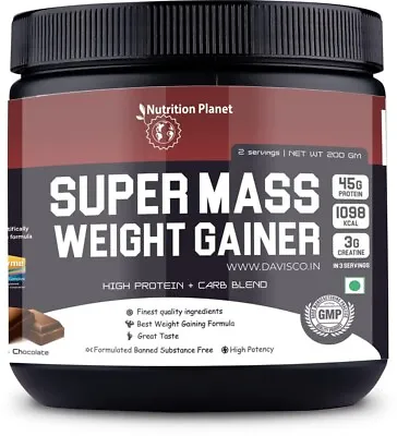 Nutrition Planet Super Mass Weight Gainer Powder With Vitamins & Minerals 200Gm • $17.78